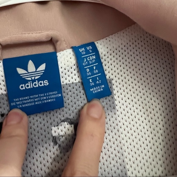 ADIDAS Originals Womens Firebird Info Poster Track Top Retro Small Dusty Rose S - Picture 14 of 14